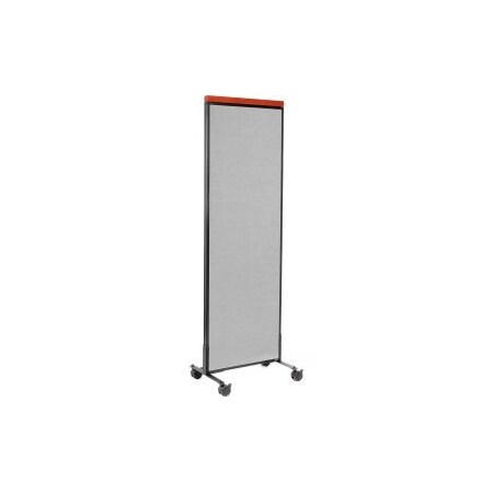 Interion    Mobile Deluxe Office Partition Panel, 24-1/4W X 100-1/2H, Gray